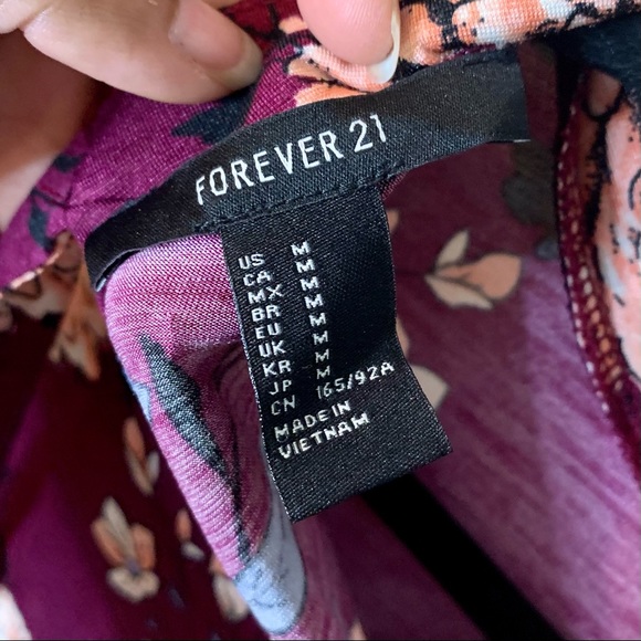 Maroon mock neck mini dress A-line floral - Picture 5 of 5